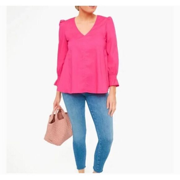 Pomander Place hot Barbie pink XS Easton Blouse top shirt - Picture 2 of 7